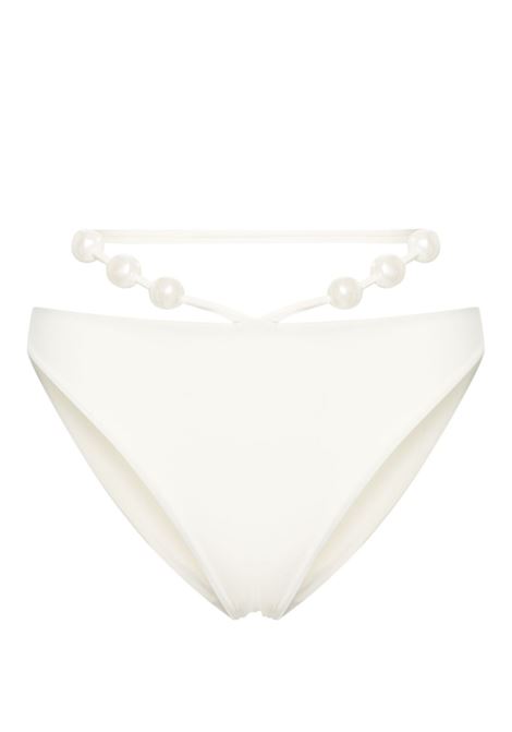 Cream pearl-detail bikini bottoms Magda butrym - women MAGDA BUTRYM | 815424CRM